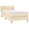 vidaXL Boxspringbett mit Matratze Creme 90x200 cm Stoff