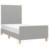 vidaXL Bettgestell ohne Matratze Hellgrau 90x200 cm Stoff