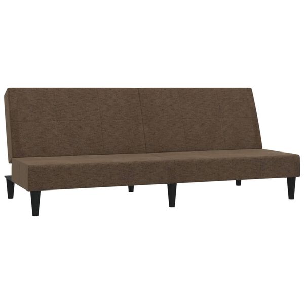 vidaXL Schlafsofa 2-Sitzer mit Hocker Braun Mikrofasergewebe