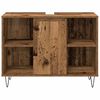 vidaXL Badezimmerm&ouml;bel-Set mit Regal 3 pcs Altholz Holzwerkstoff