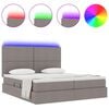 vidaXL Bett mit LED-Lichtleisten mit Kopfteil Taupe 180 x 200 cm Stoff