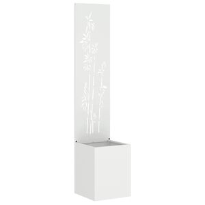 vidaXL Garten Sichtschutz-Leinwand Floral Wei&szlig; 32 x 150 cm