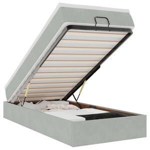 vidaXL Ottoman-Bett mit Matratze Hellgrau 80x200 cm Samt