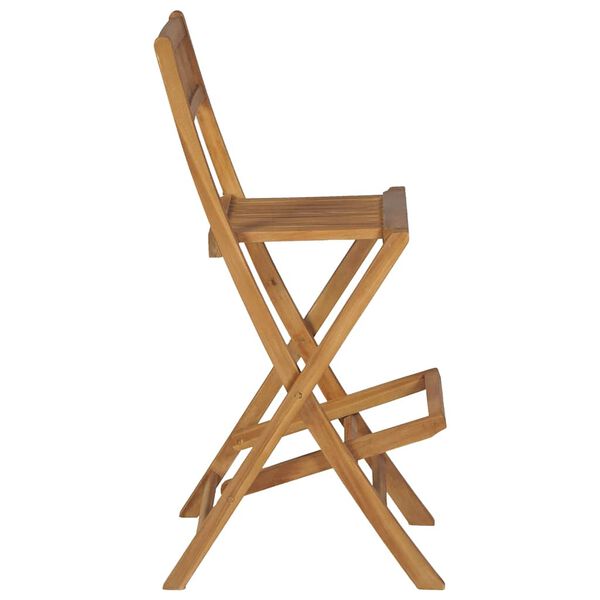 vidaXL Klappbare Garten-Barhocker 2 Stk. Massivholz Teak
