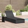 vidaXL Sonnenliege mit Kissen Schwarz 60 x 200 x 27cm Poly-Rattan
