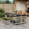 vidaXL 9-tlg. Garten-Essgruppe mit Kissen Hellgrau Poly Rattan
