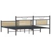 vidaXL Metallbett ohne Matratze Sonoma-Eiche 180x200 cm