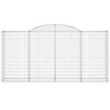 vidaXL Gabionen mit Hochbogen 3 Stk. 300x50x140/160cm Verzinktes Eisen