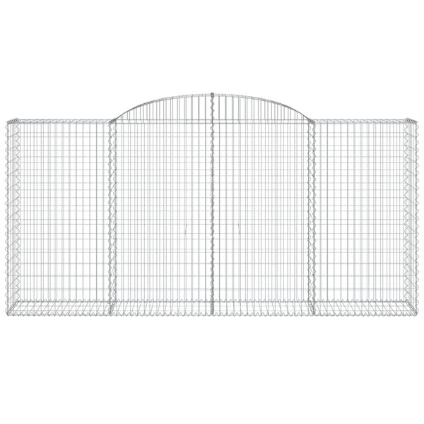 vidaXL Gabionen mit Hochbogen 3 Stk. 300x50x140/160cm Verzinktes Eisen