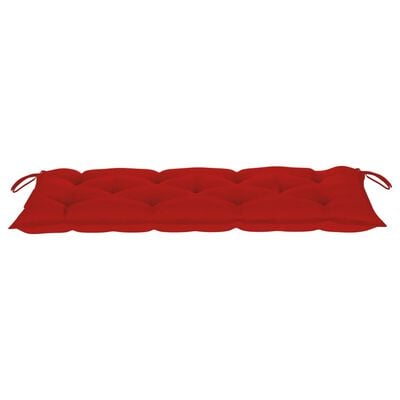 vidaXL Gartenbank mit Roter Auflage 120 cm Massivholz Teak