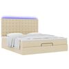 vidaXL Ottoman-Bett mit Matratze & LEDs Creme 180x200 cm Stoff
