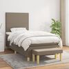 vidaXL Boxspringbett mit Matratze Taupe 100x200 cm Stoff