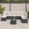 vidaXL Sofa Set mit Kissen 9 pcs Braun und Creme Poly-Rattan