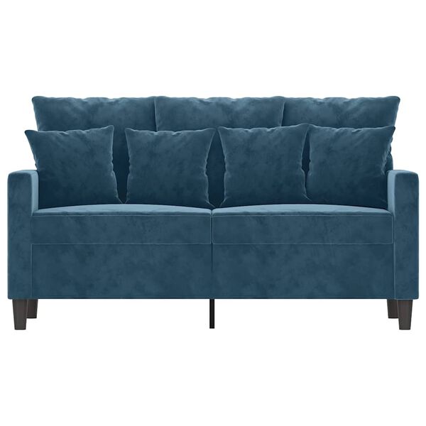 vidaXL 2-Sitzer-Sofa Blau 120 cm Samt