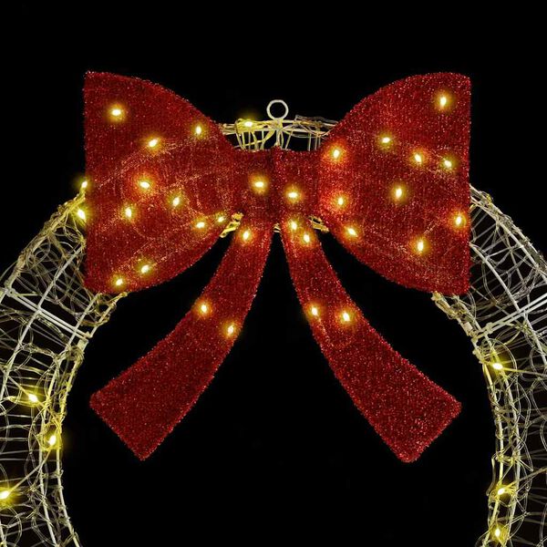 vidaXL Kranz mit 60 LEDs Warmweiß 75 cm Acryl