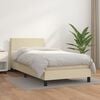 vidaXL Boxspringbett mit Matratze Creme 80x200 cm Kunstleder