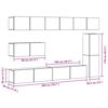 vidaXL 7-tlg. TV-Schrank-Set Wandmontage Altholz-Optik Holzwerkstoff