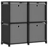vidaXL W&uuml;rfelregal mit 4 Boxen Schwarz 69x30x72,5 cm Stoff