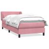 vidaXL Boxspringbett mit Matratze Rosa 100x220 cm Samt