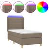 vidaXL Boxspringbett mit Matratze & LED Taupe 80x200 cm Stoff