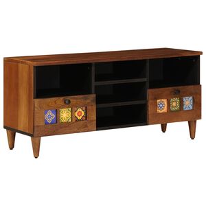 vidaXL TV-Schr&auml;nk mit Regal Walnuss 100 x 33 x 46 cm Massivholz Mango