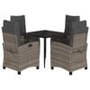 vidaXL 5-tlg. Garten-Essgruppe mit Kissen Grau Poly Rattan