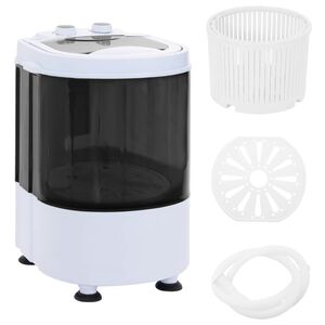 vidaXL Mini-Waschmaschine mit Einzelwanne 2,6 kg Schwarz und Wei&szlig;