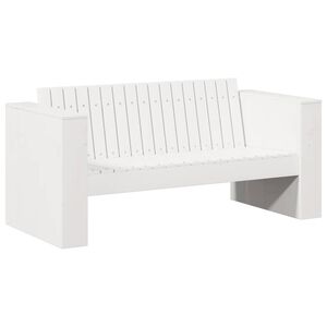 vidaXL Garten-Sofa Wei&szlig; 134 x 60 x 62 cm Massives Kiefernholz