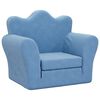 vidaXL Schlafsofa f&uuml;r Kinder Blau Weich Pl&uuml;sch