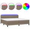 vidaXL Boxspringbett mit Matratze & LED Taupe 200x200 cm Stoff