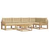 vidaXL Outdoor-Sofagarnitur 6 stk. Wei&szlig; und Beige Polyester