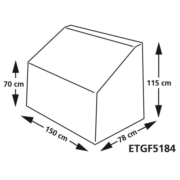 Eurotrail Schutzh&uuml;lle f&uuml;r Lounge-Bank 150x78x115/70 cm Grau
