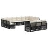 vidaXL Gartensofa-set 13 pcs Schwarz und Cremewei&szlig; Poly-Rattan