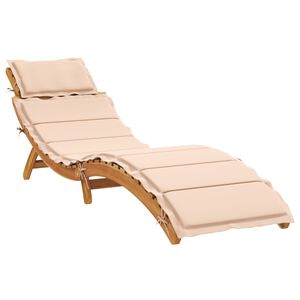 vidaXL Sonnenliege Massivholz Akazie Beige