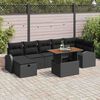 vidaXL Garten-Sofa-Set 8 pcs Schwarz Poly-Rattan