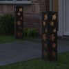 vidaXL Solar LED Weg Licht 2 pcs Schwarz Kalt gewalzter Stahl