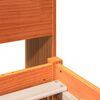 vidaXL Massivholzbett mit Regal ohne Matratze Wachsbraun 90x190 cm