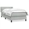 vidaXL Boxspringbett mit Matratze Hellgrau 80x220 cm Samt