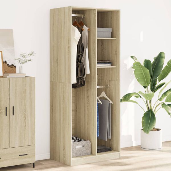 vidaXL Kleiderschrank Sonoma-Eiche 80x50x200 cm Holzwerkstoff