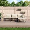vidaXL 4-tlg. Garten-Lounge-Set mit Kissen Anthrazit Poly Rattan