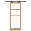 vidaXL Schiebet&uuml;r Natur 83 x 202 cm Massivholz Kiefer und Glas