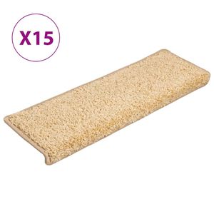 vidaXL Stufenmatten 15 Stk. 65x21x4 cm Creme Rechteckiger Rand