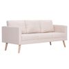 vidaXL 3-Sitzer-Sofa Stoff Cremewei&szlig;