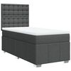 vidaXL Boxspringbett mit Matratze Dunkelgrau 100x200 cm Stoff