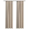 vidaXL Verdunkelungsvorh&auml;nge Haken Leinenoptik 2 Stk. Beige 140x245 cm