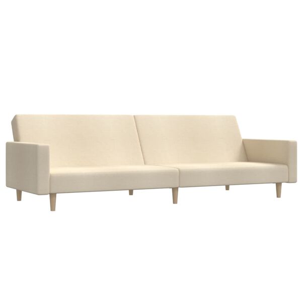 vidaXL Schlafsofa 2-Sitzer Creme Stoff