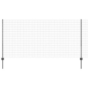 vidaXL Zaun mit Pfosten Grau