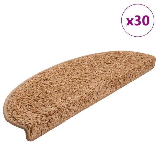 vidaXL Stufenmatten 30 Stk. 65x21x4 cm Beige Halbrund Gro&szlig;