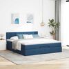 vidaXL Ottoman-Bett mit Matratze & LEDs Blau 160x200 cm Stoff