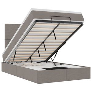 vidaXL Ottoman-Bett mit Matratze Taupe 120x190 cm Stoff